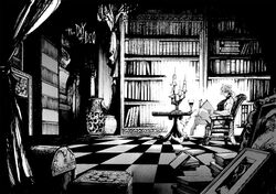  1boy book candlelight commentary_request cover cover_page dio_brando greyscale jojo_no_kimyou_na_bouken library male_focus merumeru626 monochrome reading screentones solo stardust_crusaders 