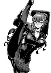  big_breasts blush gggg hair_ribbon kasumi_yoshizawa leg_grab legs_up musk musk_clouds musky persona persona_5 persona_5_royal school_uniform skirt smell smelly steam steamy sumire_yoshizawa sweat sweatdrop sweating sweaty tagme thick_thighs tight_clothing 