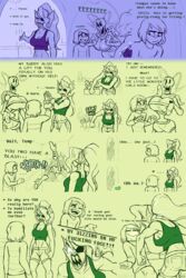  angry breasts comic english_text frisk frisky_(under(her)tail) nokyel_(under(her)tail) page_9 papyrus sharp_teeth skeleton sketch tempus_(under(her)tail) text thewill under(her)tail undertale undertale_fanfiction undyne 