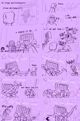  comic english_text flower_petals frisk frisky_(under(her)tail) male mettaton mettie page_14 robot singing text thewill under(her)tail undertale undertale_fanfiction 