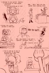  6_arms comic dounette_(under(her)tail) english_text fangs female food frisk frisky_(under(her)tail) licking_lips male monster monster_girl muffet page_8 text thewill under(her)tail undertale undertale_fanfiction 