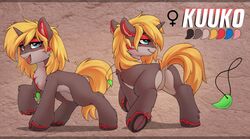  2021 ass beads black_body black_fur black_hooves blonde_hair blue_eyes cheek_tuft digital_media_(artwork) dock_(anatomy) equid equine eyewear facial_tuft fan_character featureless_crotch female feral fur glasses grey_body grey_fur hair hasbro hi_res hooves horn inner_ear_fluff jewelry kuuko magatama mammal markings model_sheet multicolored_body multicolored_fur my_little_pony mythological_creature mythological_equine mythology necklace nude pink_body pink_fur rattatatus78 rear_view red_body red_fur red_markings solo tail tuft unicorn white_body white_fur 