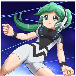  awa charu_(saru_getchu) green_eyes green_hair saru_getchu 