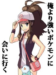  baseball_cap blue_eyes brown_hair female_protagonist_(pokemon_b&amp;w) hat pokabu pokemon pokemon_(game) pokemon_black_and_white pokemon_bw touko_(pokemon) touko_(pokemon) 