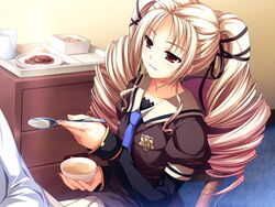  akatsuki_no_goei blonde_hair food game_cg kokudou_kyouka long_hair seifuku tomose_shunsaku 