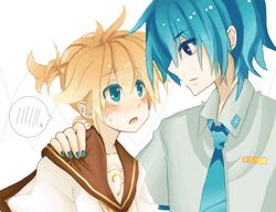  blush hatsune_mikuo kagamine_len milenkuo shy vocaloid 