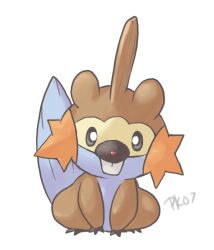  2007 ambiguous_gender avoid_posting bidoof generation_3_pokemon generation_4_pokemon hybrid looking_at_viewer mudkip nintendo pokemon pokemon_(species) purplekecleon solo 