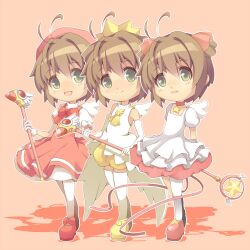  bad_id bad_pixiv_id brown_hair cardcaptor_sakura chibi choker costume_chart crown dress female fuuin_no_tsue green_eyes hat hoshi_no_tsue kinomoto_sakura kinomoto_sakura_(magic_dream_costume) kinomoto_sakura_(platinum_star_dress) kinomoto_sakura_(winged_egg_crown_costume) multiple_persona pantyhose pink_choker pink_hat shiitake_(mm0820) short_hair star_(symbol) star_choker thighhighs twintails wand white_legwear wings 