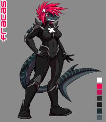  avoid_posting clothing female fish fracas hair marine model_sheet psurg red_eyes red_hair shark squeedgemonster suit tomboy 