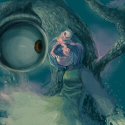  closed_eyes commentary_request eyeball female highres tree yojio_(2188) yomika yume_graffiti 