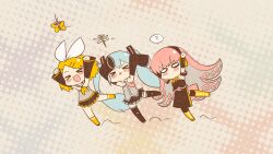  animal butterfly chibi hatsune_miku kagamine_rin megurine_luka neko_sakana vocaloid 