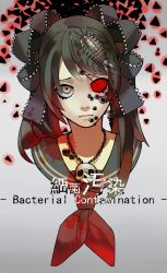  bad_id bad_pixiv_id barnacle black_hair ca_(maeda_koutarou) calne_ca_(deino) crustacean female fiiiiiiiiii hair_ribbon hatsune_miku heterochromia isopod jewelry looking_at_viewer necklace original portrait red_eyes ribbon saikin_osen_-_bacterial_contamination_-_(vocaloid) sailor_collar skull solo twintails vocaloid 