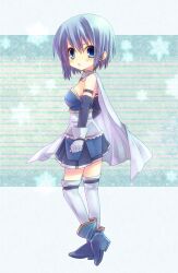  :o armband bad_id bad_pixiv_id blue_eyes blue_hair cape female gloves highres magical_girl mahou_shoujo_madoka_magica mahou_shoujo_madoka_magica_(anime) miki_sayaka miki_sayaka_(magical_girl) short_hair solo tahya thighhighs zettai_ryouiki 