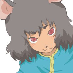  :3 animal_ears arikui_(ooooalikui) black_hair blush commentary_request female grey_hair mouse_ears mouse_nose nazrin photoshop_(medium) red_eyes short_hair smile solo touhou 