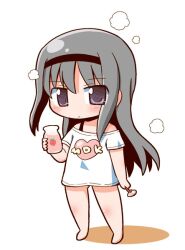  akemi_homura black_hair chibi commentary_request female gerotan long_hair mahou_shoujo_madoka_magica mahou_shoujo_madoka_magica_(anime) no_pants solo 