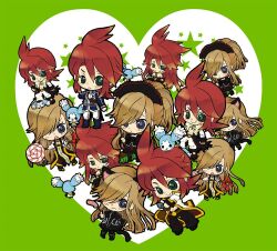  1boy alternate_costume animal_ears bad_id bad_pixiv_id blue_eyes broom brown_hair candy cat_ears chibi dress female food hair_over_one_eye heart lollipop long_hair luke_fon_fabre luke_fon_fabre_(viscount) luke_fon_fabre_(wild_saber) maid maid_headdress mieu_(tales) official_alternate_costume red_hair staff star_(symbol) tales_of_(series) tales_of_the_abyss tear_grants tear_grants_(monster_collector) tear_grants_(proud_maid) yugupo 