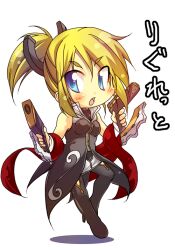  :o batten black_legwear blonde_hair blue_eyes blush boots character_name chibi coat commentary_request dual_wielding female full_body gun high_ponytail holding legretta_(tales) open_mouth pantyhose photoshop_(medium) ponytail short_hair sidelocks skirt solo tales_of_(series) tales_of_the_abyss thigh_boots thighhighs weapon 