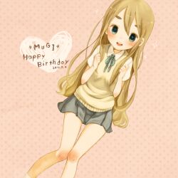  bad_id bad_pixiv_id blonde_hair blue_eyes female k-on! kotobuki_tsumugi long_hair mizutamako sakuragaoka_high_school_uniform school_uniform solo thick_eyebrows 