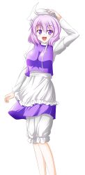  absurdres bloomers commentary_request female hand_on_headwear hat highres honda_takaharu letty_whiterock pink_hair purple_eyes solo touhou transparent_background underwear 