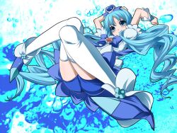  blue_eyes blue_hair blue_skirt blue_theme brooch commentary_request cure_marine female heart heart_brooch heartcatch_precure! jewelry kurumi_erika long_hair magical_girl precure skirt smile solo thighhighs toron_(mino106) white_thighhighs 