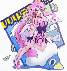  bag disgaea disgaea_4 makai_senki_disgaea_4 money pink_hair prinny volcano_(disgaea) vulcanus_(disgaea_4) wings 