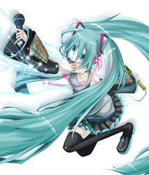  aqua_hair commentary_request female hatsune_miku katou_kouki long_hair solo thighhighs twintails very_long_hair vocaloid 