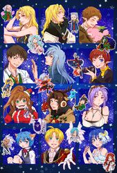  19670615t aqua_hair ashton_anchors black_hair bowman_jean breasts celine_jules chisato_madison christmas claude_c._kenny cleavage closed_mouth dias_flac ernest_raviede everyone filia_(star_ocean) gabriel_(star_ocean) hat highres jewelry leon_geeste long_hair looking_at_viewer lucifer_(star_ocean) medium_hair michael_(star_ocean) necklace noel_chandler open_mouth opera_vectra precis_neumann rabbit rena_lanford santa_hat short_hair smile space star_(sky) star_ocean star_ocean_anamnesis star_ocean_the_second_story sword weapon zadkiel_(star_ocean) 