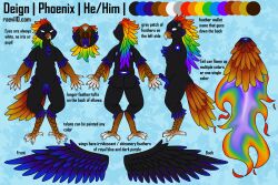  avian avian_feet back_wings balls beak bird elemental_manipulation erection european_mythology feathers fire fire_manipulation flaming_tail genitals greek_mythology hi_res model_sheet mullet mythological_avian mythological_bird mythological_creature mythological_firebird mythology penis phoenix raevi10 reference_image spread_wings tail tail_feathers wings 