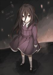  alessa_gillespie black_hair closed_mouth dress eiri_(eirri) female long_hair looking_at_viewer silent_hill_(movie) silent_hill_(series) smile solo 