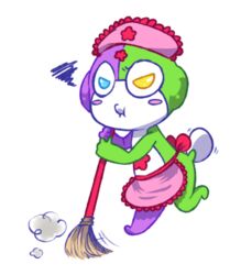  alpha_channel amphibian angry anthro apron blush broom cleaning_tool clothed clothing digital_media_(artwork) femboy keronian keroro_gunsou maid_uniform male pouty shurara simple_background solo sweeping tourmalice transparent_background uniform young young_anthro 