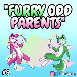  1:1 2019 3_toes anthro canid canine canon_couple cosmo_(fop) duo english_text feet fur green_body green_eyes green_fur husband husband_and_wife instagram instagram_logo itsnightzy magic_wand mammal married_couple meme nickelodeon pink_body pink_eyes pink_fur text the_fairly_oddparents toes twitter twitter_logo wanda_(fop) white_body white_fur wife wings 