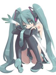  bad_id bad_pixiv_id colorized female hatsune_miku headphones long_hair looking_at_viewer panties sitting skirt smile solo sutosu_(hyk) takase_muh twintails underwear very_long_hair vocaloid 