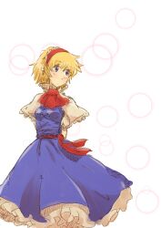  alice_margatroid bad_id bad_pixiv_id blonde_hair blue_eyes capelet dress female hairband non_(z-art) petticoat ribbon short_hair solo touhou 