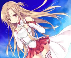  asuna_(sao) bad_id bad_pixiv_id blush brown_hair female long_hair solo sorai_shin&#039;ya sword_art_online 