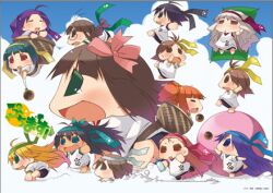  6+girls ahoge akane_yuki akizuki_ritsuko amami_haruka chibi futami_ami futami_mami ganaha_hibiki glasses hagiwara_yukiho hoshii_miki idolmaster idolmaster_(classic) kikuchi_makoto kisaragi_chihaya lowres minase_iori miura_azusa multiple_girls puchimasu! shijou_takane siblings takatsuki_yayoi twins 