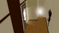  animated animated anime_screenshot araragi_tsukihi day door female indoors light_rays lowres monogatari_(series) nisemonogatari running shade sunlight wheel_o_feet window wooden_floor 