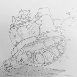  female glasses little_witch_academia lotte_yanson monochrome smoke tank trigger_(company) 