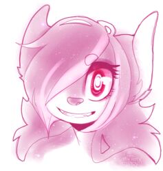  ambiguous_gender anthro canid canine fur hair ittybittyshark looking_at_viewer mammal smile solo teeth 