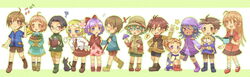  action ahoge aqua_dress basket bell blonde_hair blue_shirt book boots breathe brown_eyes brown_hair brown_shoes brown_shorts brown_skirt chibi curly_hair fishing_pole fruit green_hair green_shorts green_turtle_neck hands_on_chin head_band inu light_brown_shorts long_brown_hair looking_at_viewer megane mushrooms musical_note neko profile purple_clothes question+mark red_bow red_plaid_skirt red_shoes red_sweater red_tie safari_hat sitting smiles spikey_hair stars victory_sign white_shirt white_socks wink 