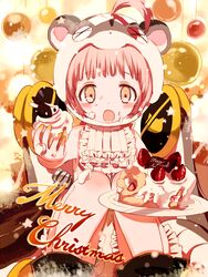  cake cerna_mouse fav_(mahoiku) female food food_on_face mahou_shoujo_ikusei_keikaku mahou_shoujo_ikusei_keikaku_restart maruino merry_christmas official_art sitting solo 