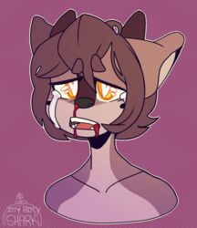  ambiguous_gender anthro blood bodily_fluids deer heart_eyes heart_symbol ittybittyshark looking_at_viewer mammal nosebleed open_mouth solo tears 