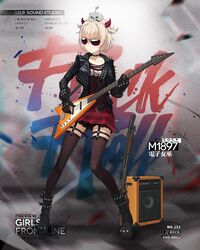  amplifier animal animal_on_head aviator_sunglasses bass_guitar black_footwear black_gloves black_jacket blonde_hair boots breasts brown_shirt brown_thighhighs cable character_name chilunchilun clothes_writing collarbone copyright_name demon_horns earrings female full_body garter_straps girls&#039;_frontline gloves gun heavy_metal holding holding_instrument horns instrument jacket jewelry leather leather_jacket looking_away m1897_(electric_witch)_(girls&#039;_frontline) m1897_(girls&#039;_frontline) multiple_earrings official_alternate_costume official_art on_head open_clothes open_jacket plaid plaid_skirt platform_boots platform_footwear promotional_art pump_action punk red_skirt rocker-chic shirt short_hair shotgun shoulder_spikes sidelocks skirt small_breasts solo spikes stud_earrings studded_choker studded_footwear studded_gloves studded_jacket studded_strap sunglasses thigh_strap thighhighs weapon winchester_model_1897 