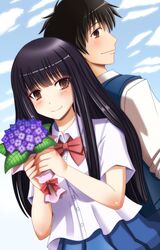  banned_artist black_hair brown_eyes female kazehaya_shouta kimi_ni_todoke kuronuma_sawako long_hair school_uniform shin&#039;en_(gyokuro_company) 