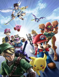  cg fox_mccloud kid_icarus kirby kirby_(character) link mario mario_bros. meta_knight metroid nintendo pikachu pit pokemon pokemon_trainer princess_peach_toadstool samus_aran starfox super_smash_bros. the_legend_of_zelda wario 