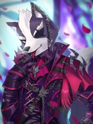  2020 3:4 absurd_res anthro artist_name canid canine canis chains clothing digital_drawing_(artwork) digital_media_(artwork) eye_patch eyewear finger_fetish finger_lick finger_play fingers fur gloves grey_body grey_fur handwear hi_res jacket jewelry licking male mammal necklace nintendo purple_clothing purple_gloves purple_handwear purple_jacket purple_topwear red_eyes smile smiling_at_viewer solo star_fox text tongue tongue_out topwear torn_clothing white_body white_fur wolf wolf_o'donnell zeitzbach 