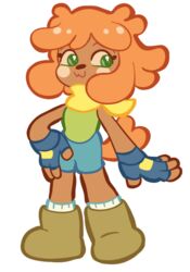  :3 anthro bandana boots bottomwear brown_body clothing cutoffs denim denim_bottomwear denim_clothing ellie_(moshi_monsters) female fingerless_gloves footwear gloves green_eyes hair handwear kerchief leah-cinnamon mammal monster_(moshi_monsters) moshi_monsters orange_hair shorts smile socks solo thick_calves toony 