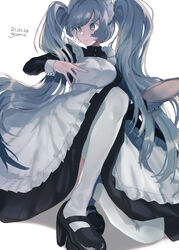  gomo heels maid skirt_lift thighhighs 