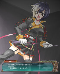  bad_id bad_pixiv_id black_hair fake_screenshot female gien highres koihime_musou mali military military_uniform solo thighhighs uniform 