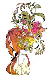  bad_id bad_pixiv_id bouquet choker closed_eyes coat daisy female flower gradient_hair hair_flower hair_ornament izayoi_aki multicolored_hair red_hair rose short_hair sidelocks solo tsumito yu-gi-oh! yu-gi-oh!_5d&#039;s 