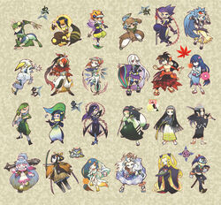  6+boys 6+girls annotated bald biyorigou black_hair blonde_hair blue_eyes blue_hair brown_eyes commentary_request everyone green_eyes grey_eyes higaki_rinne hiteihime_(katanagatari) itezora_konayuki katana katanagatari kiguchi_zanki leaf maniwa_chouchou maniwa_houou maniwa_kamakiri maniwa_kawauso maniwa_koumori maniwa_kuizame maniwa_kyouken maniwa_mitsubachi maniwa_oshidori maniwa_pengin maniwa_shirasagi maniwa_umigame mask misuke_(gyouran) multiple_boys multiple_girls orange_hair pink_eyes praying_mantis purple_eyes purple_hair red_eyes sabi_hakuhei scar souda_emonzaemon sword togame tsuruga_meisai uneri_ginkaku wasp weapon white_hair yasuri_nanami yasuri_shichika 